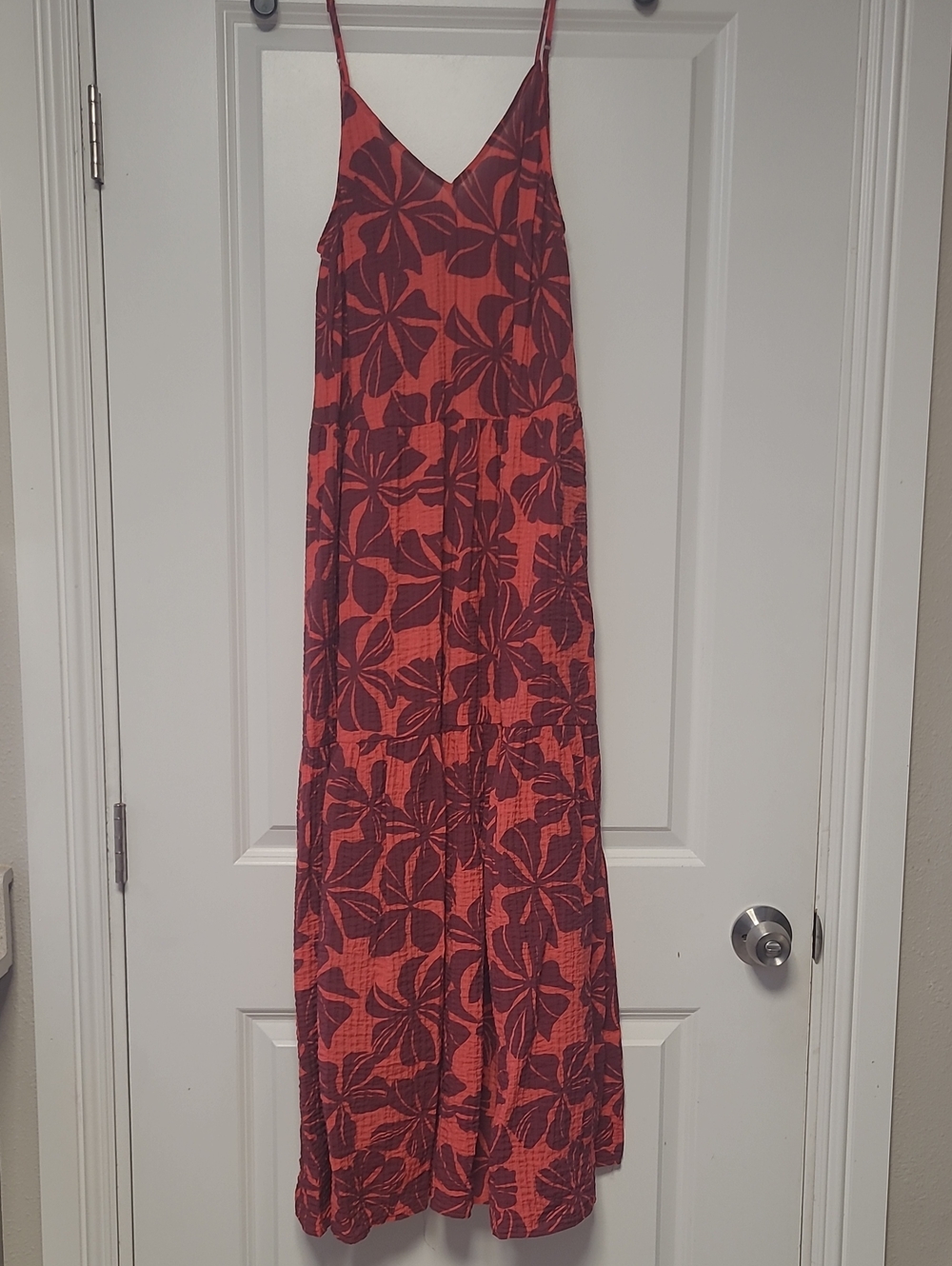 a new day Red Floral Maxi Dress with Spaghetti Straps